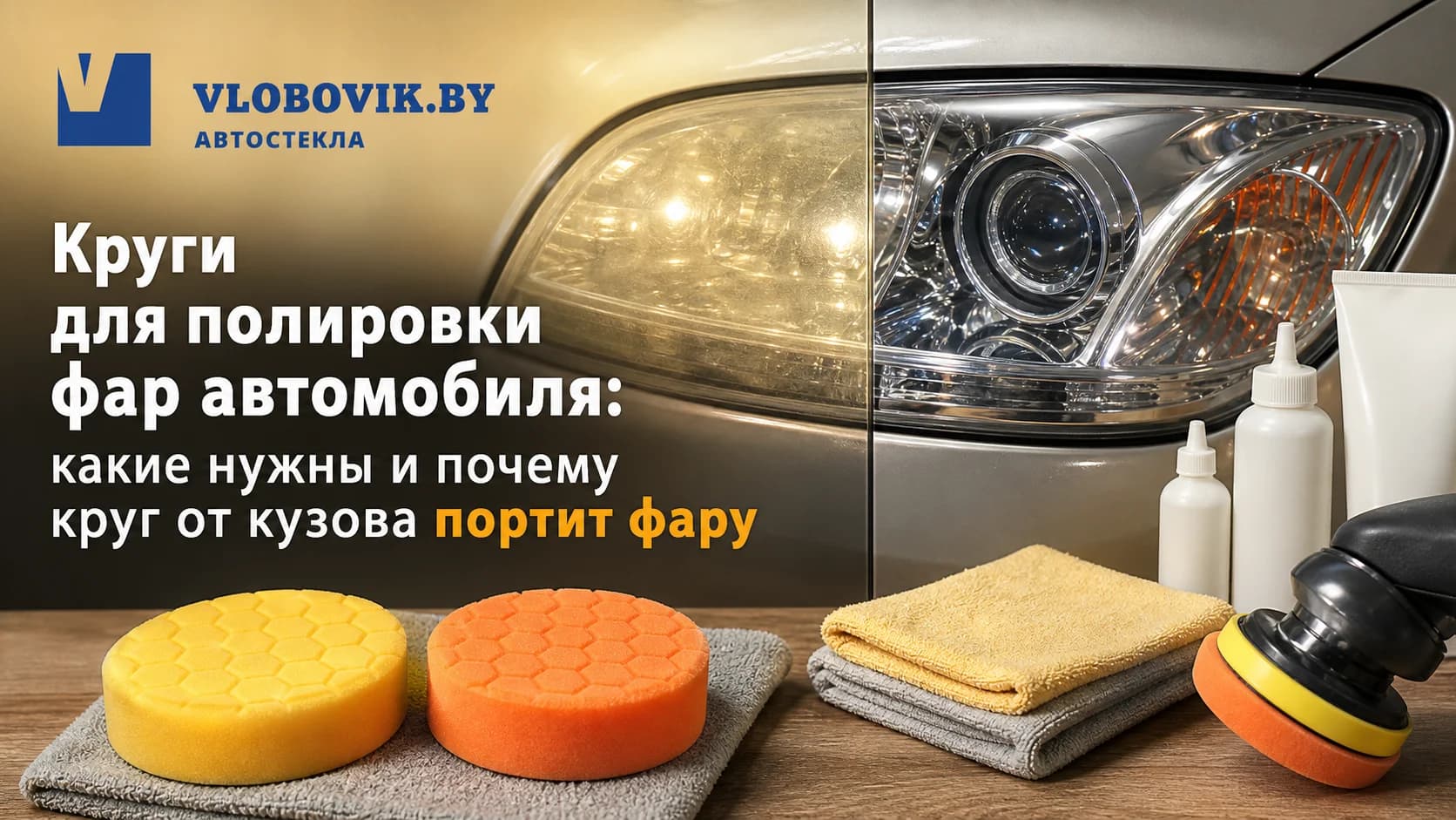 Круги для полировки фар автомобиля: какие нужны и почему круг от кузова портит фару